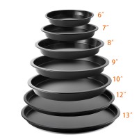 6/7/8/9/10/12/13 Inch Carbon Steel Non- Stick Round Shape pizza Tray Bakeware pizza pan