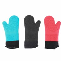 Hot sell BBQ Extra Long & Heat Resistant Kitchen Cooking Silicone Oven Mitt With Cotton