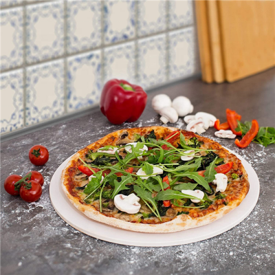 Round pizza baking stone set