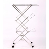 Foldable stainless Steel High Quality 3-tiers Laundry chothes/Towel Drying Rack (For Indoor or Occasional Outdoor Use)